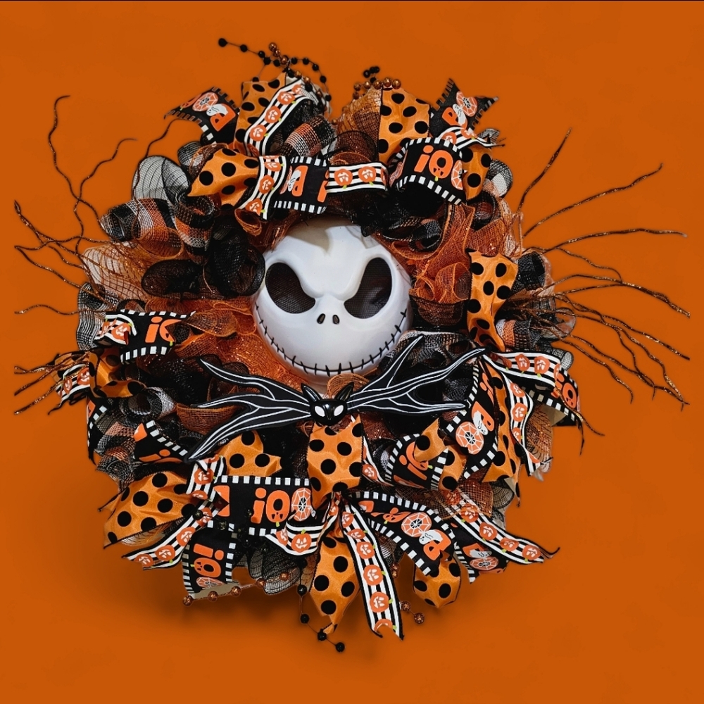 Jack Skellington Mesh Wreath